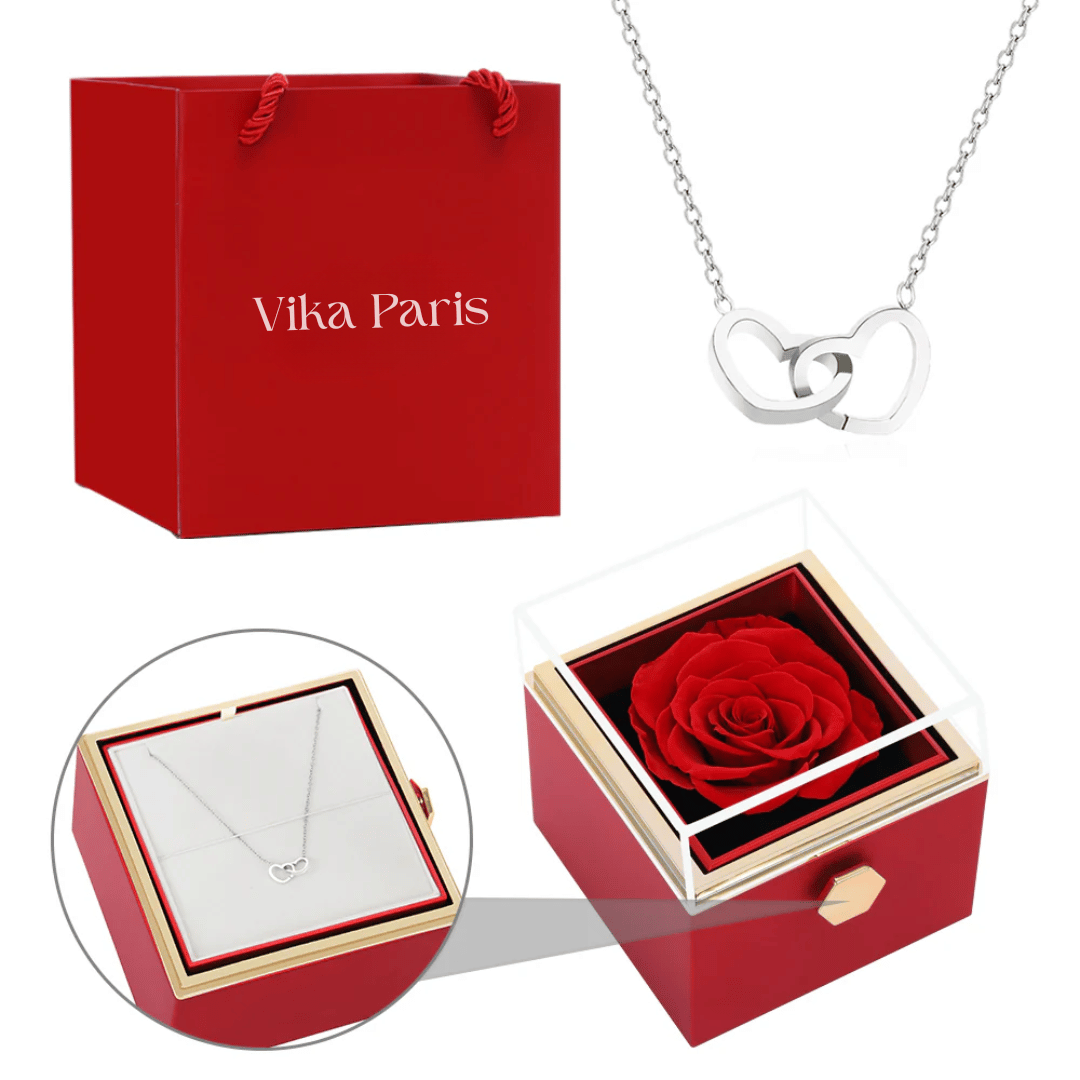 Personalized Engraved Necklace & Eternal Rose Gift Box